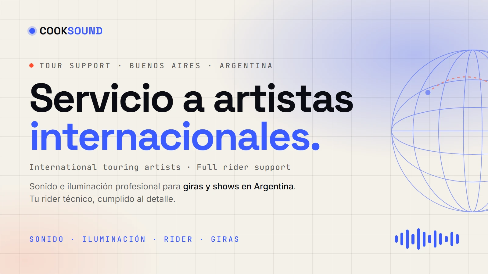 Cooksound: servicio de sonido e iluminación a artistas internacionales en Buenos Aires, Argentina